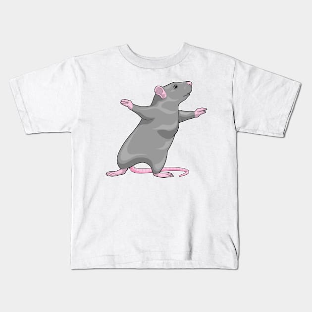 Rat Yoga Fitness Kids T-Shirt by Markus Schnabel